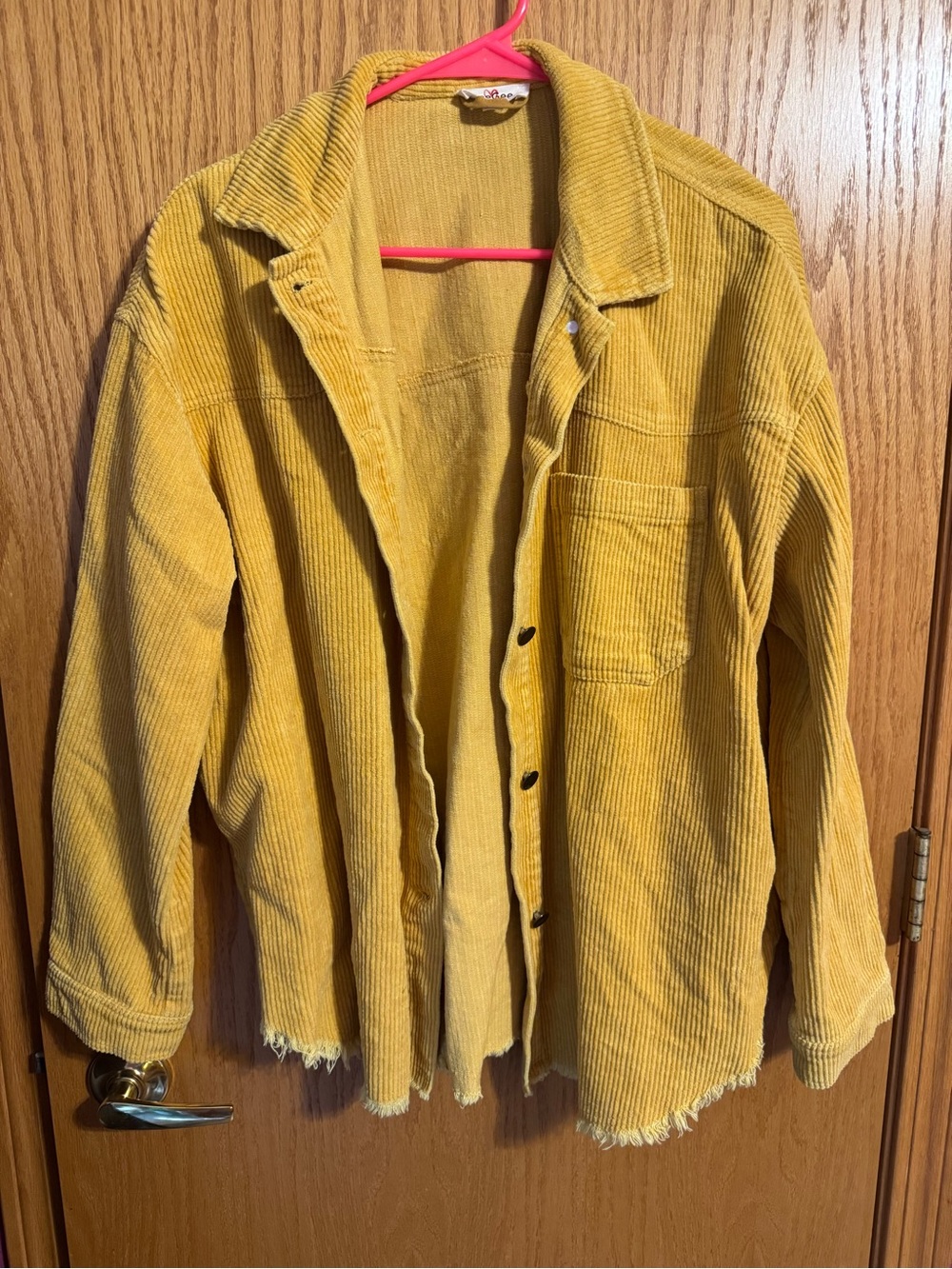 Women's Corduroy Button-Up Jacket in Mustard Yellow